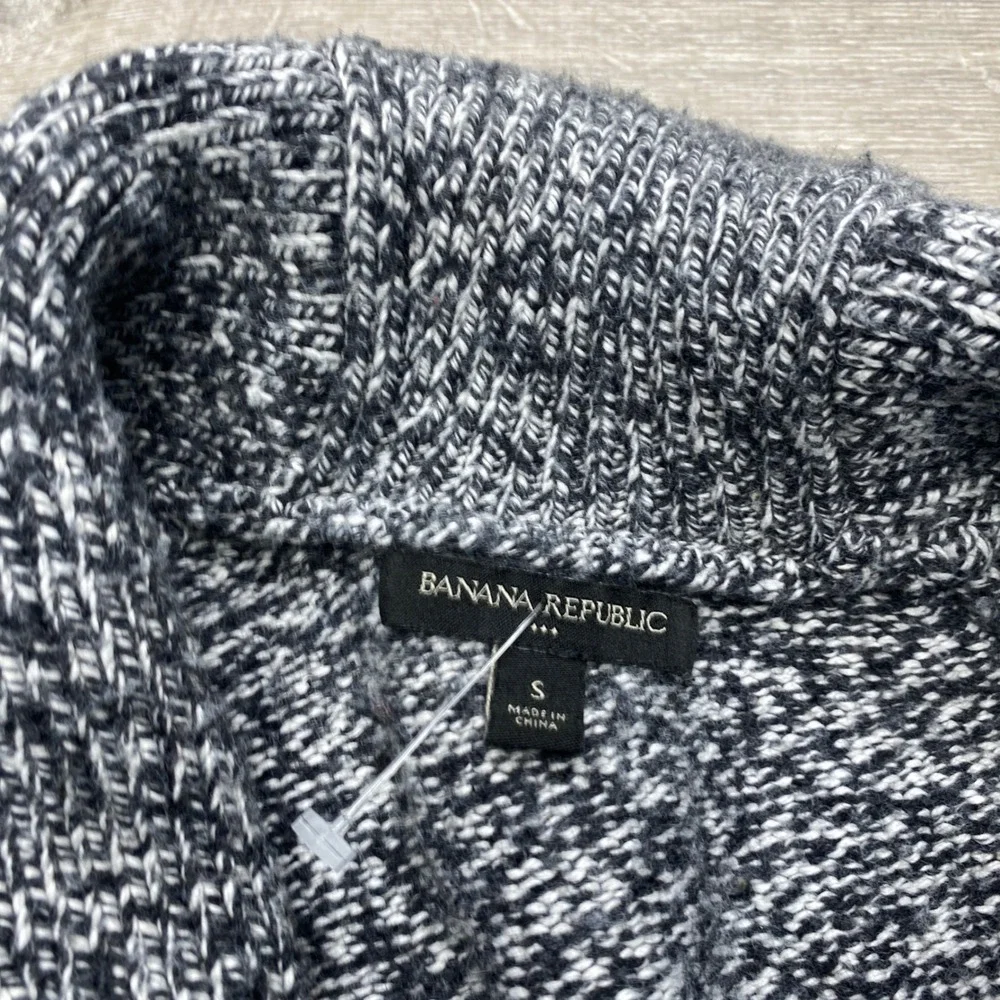 Banana Republic Cardigan Mens‎ S Navy Marled Shawl Collar Button Up Sweater